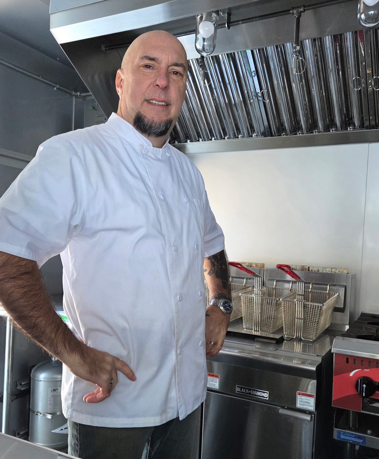 Chris Lyons working as a chef